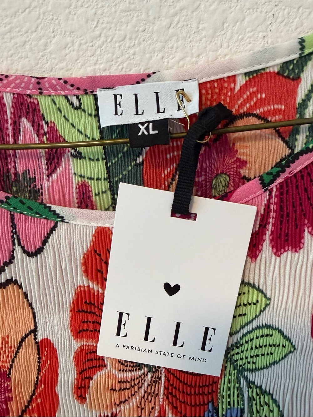 ELLE Floral Flutter Sleeve Blouse Top XL - Picture 4 of 5